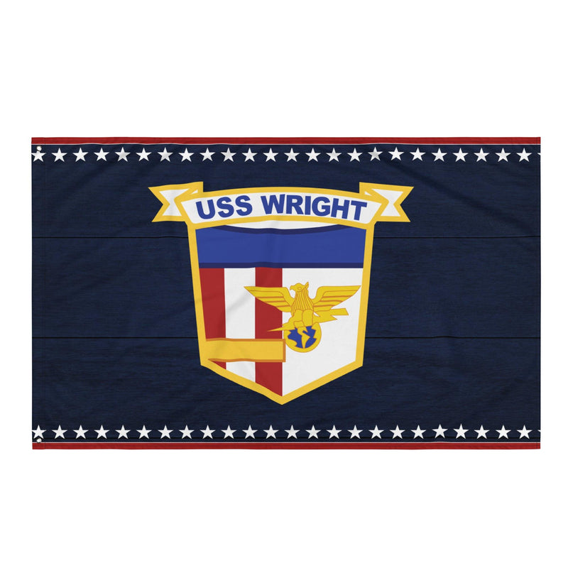 Patriotic USS Wright (CVL-49) Aircraft Carrier Wall Flag