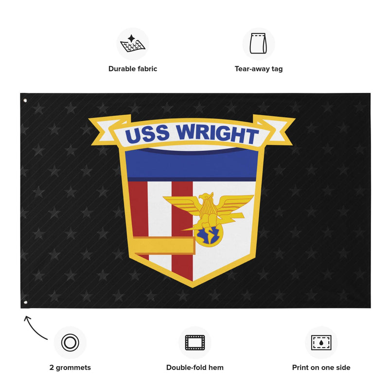 USS Wright (CVL-49) Aircraft Carrier Black Flag