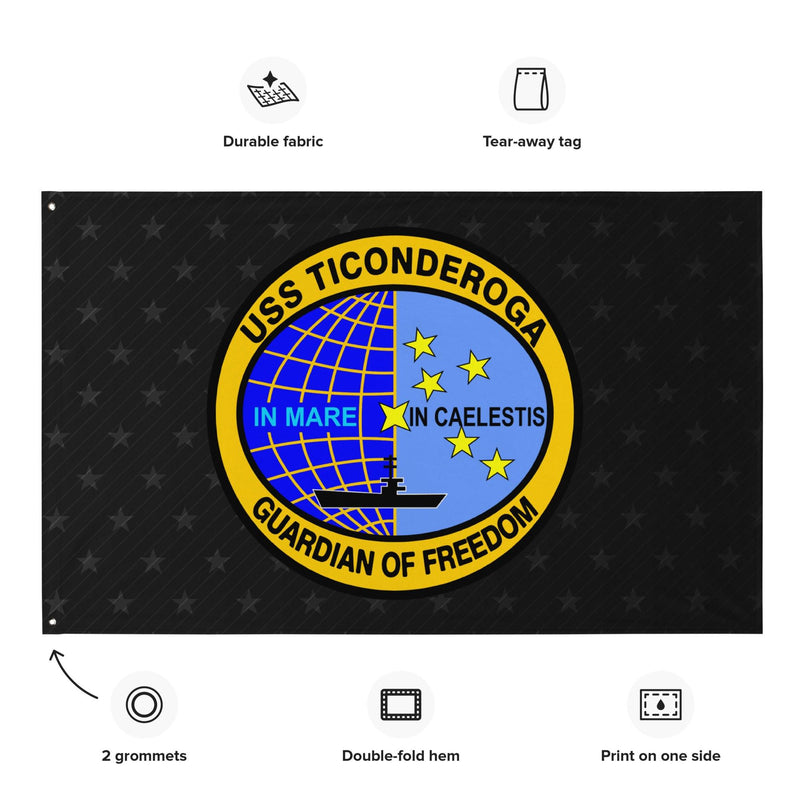 USS Ticonderoga (CV-14) Aircraft Carrier Black Flag