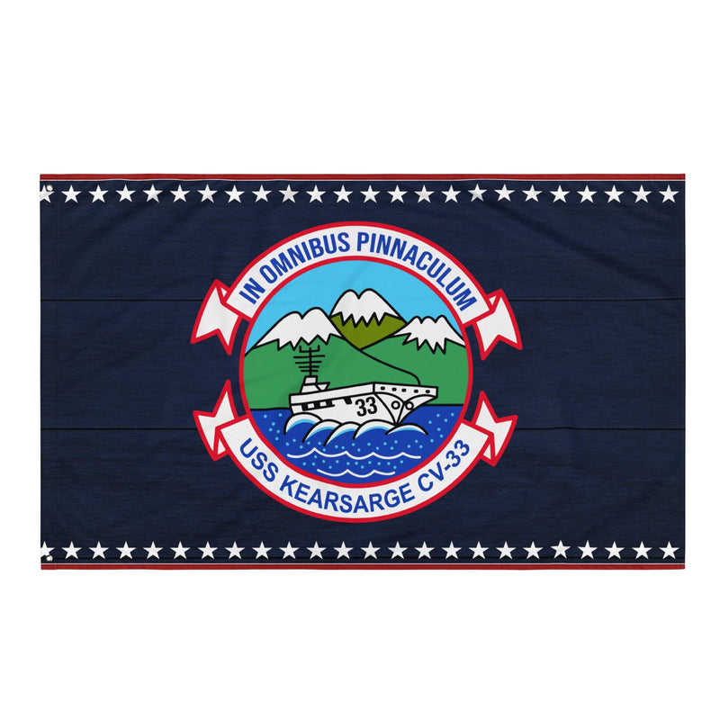 Patriotic USS Kearsarge (CV-33) Ship's Crest Emblem Wall Flag