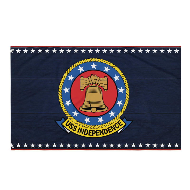 Patriotic USS Independence (CV-62) Ship's Crest Emblem Wall Flag