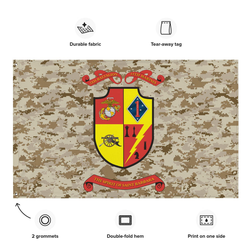 5/11 Marines MARPAT Camo USMC Flag