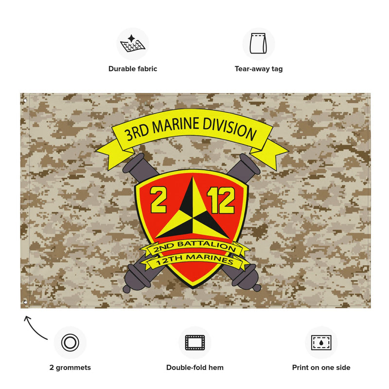 2/12 Marines MARPAT Camo USMC Flag