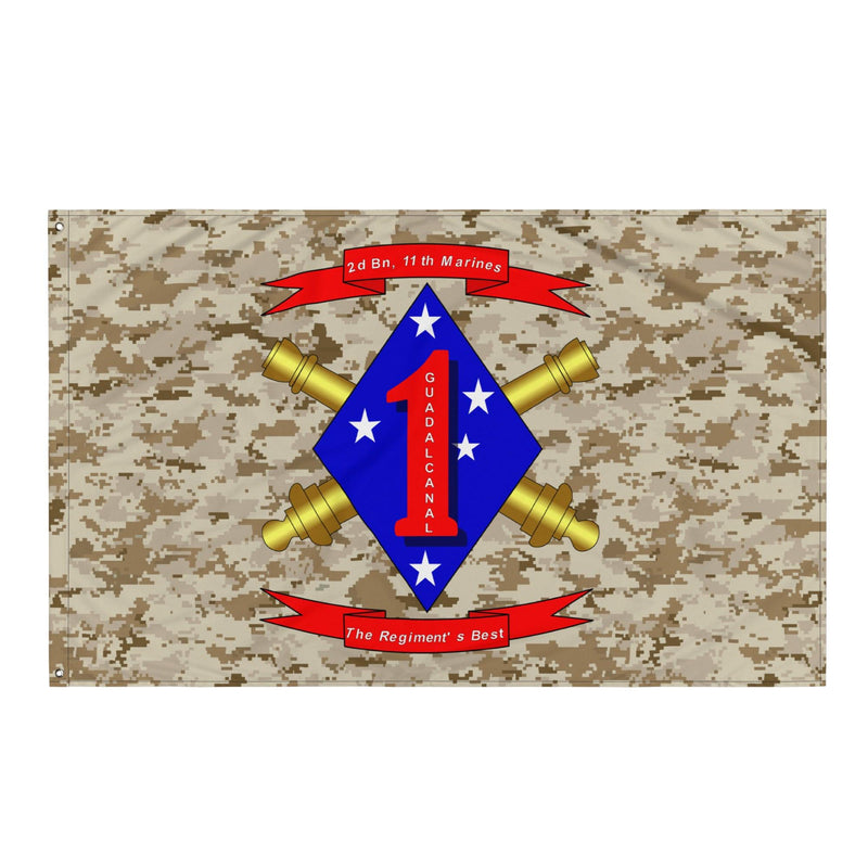 2/11 Marines MARPAT Camo USMC Flag