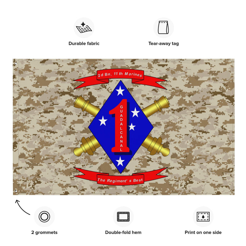 2/11 Marines MARPAT Camo USMC Flag