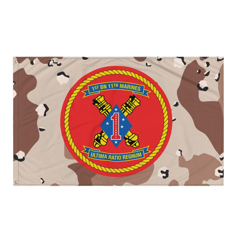 1/11 Marines Unit Emblem Chocolate-Chip Camo Flag