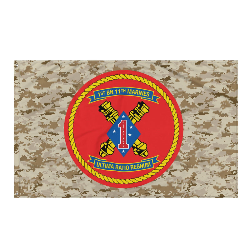 1/11 Marines Unit Emblem MARPAT Camo Flag