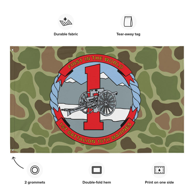1/10 Marines Unit Emblem Frogskin Camo Flag