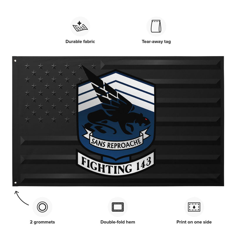 U.S. Navy Strike Fighter Squadron 143 (VFA-143) Black American Flag