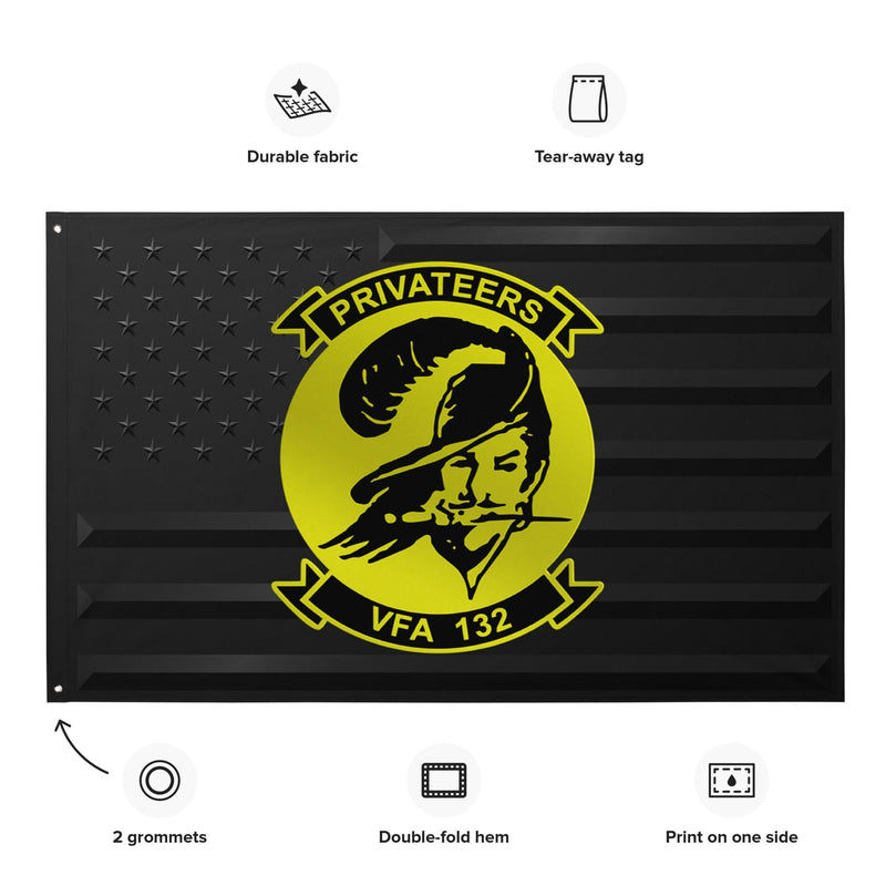 U.S. Navy Strike Fighter Squadron 132 (VFA-132) Black American Flag