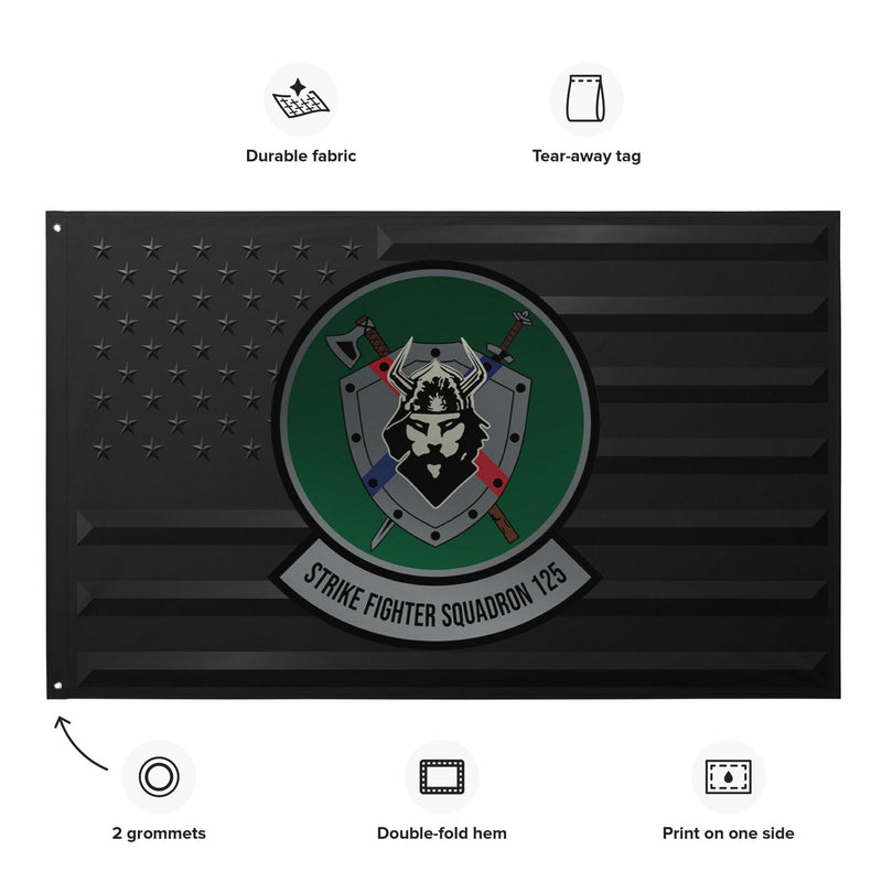 U.S. Navy Strike Fighter Squadron 125 (VFA-125) Black American Flag