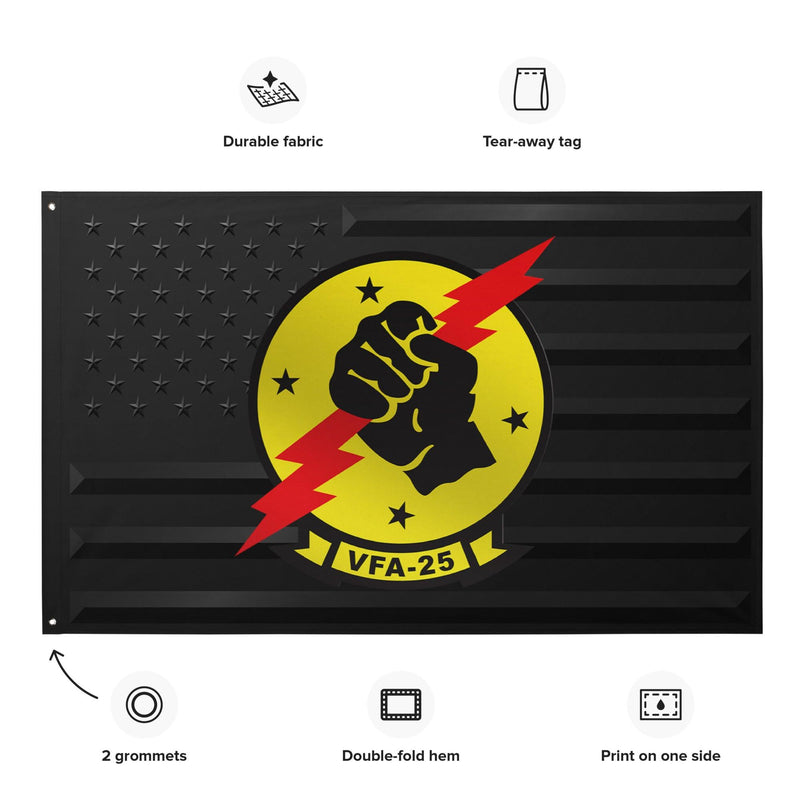 U.S. Navy Strike Fighter Squadron 25 (VFA-25) Black American Flag