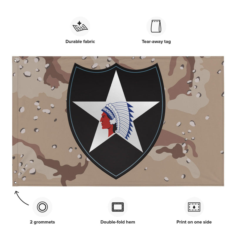 U.S. Army 2d Infantry Division Chocolate-Chip Camo Flag