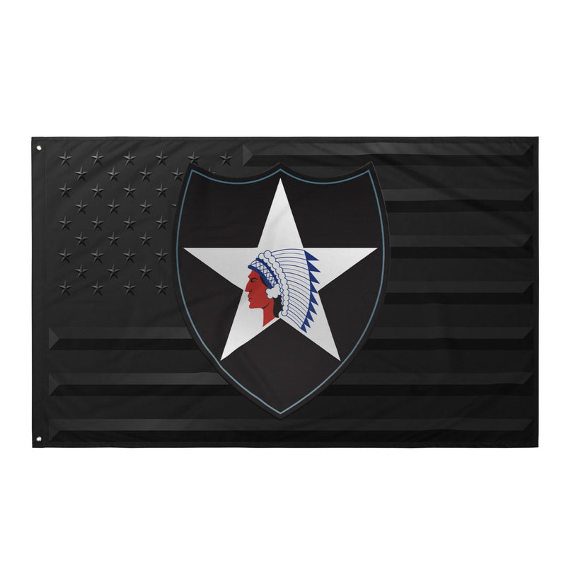 U.S. Army 2nd Infantry Division Black American Flag