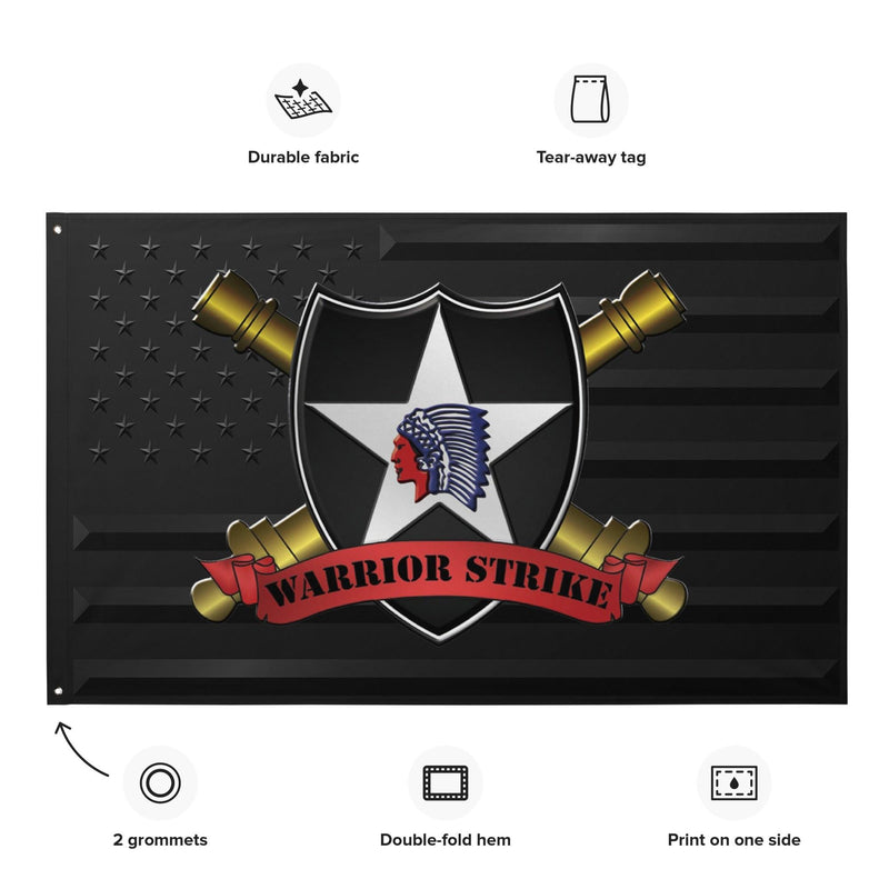 2d ID DIVARTY "Warrior Strike" Black American Flag