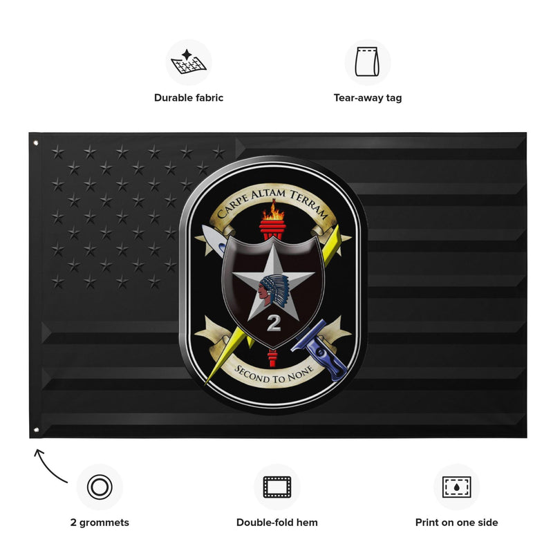 2nd SBCT 2d ID "Lancer Brigade" Black American Flag