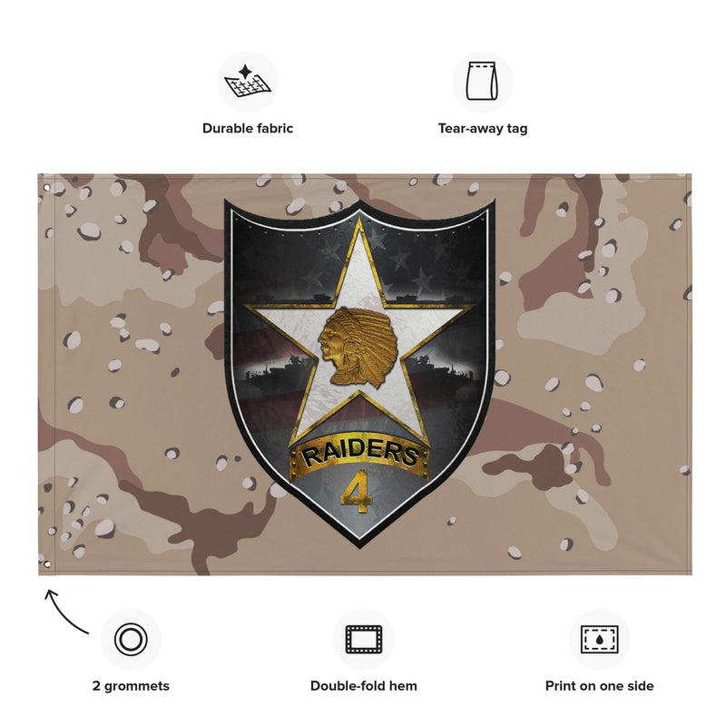 4th SBCT 2d ID "Raiders" Chocolate-Chip Camo Flag