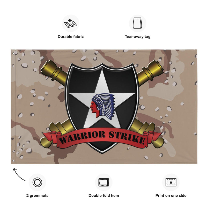 U.S. Army 2d ID DIVARTY "Warrior Strike" Chocolate-Chip Camo Flag