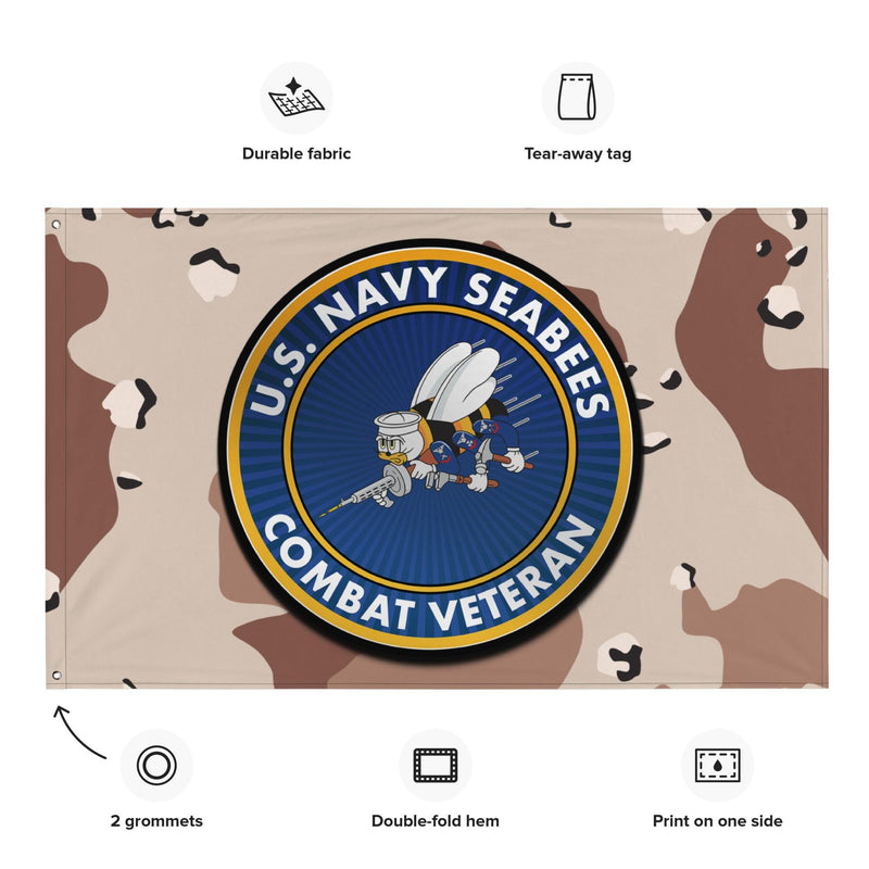 U.S. Navy Seabees Combat Veteran Chocolate-Chip Camo Flag