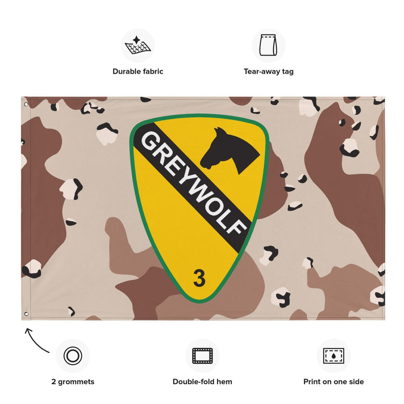 3rd BCT, 1st Cavalry Division 'GreyWolf' Chocolate-Chip Camo Flag