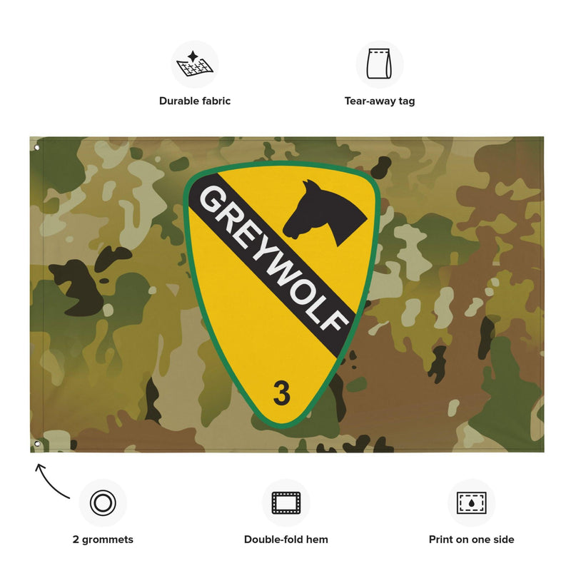 3rd BCT, 1st Cavalry Division 'GreyWolf' OCP Camo Flag