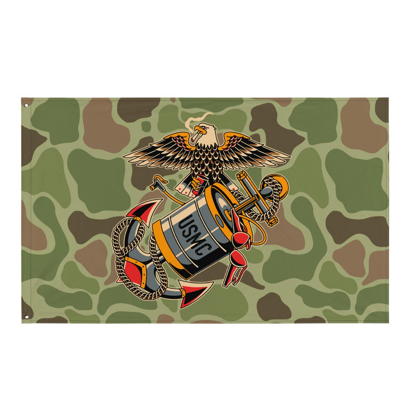 Eagle, Beer Keg and Anchor Frog Skin Camo 3x5 ft Wall Flag