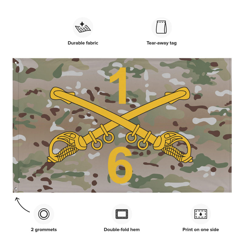 6-1 CAV "Dragoons" Multicam Wall Flag