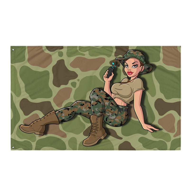 Yesi’s USMC Pin-Up Girl Frogskin Camo Taser Flag