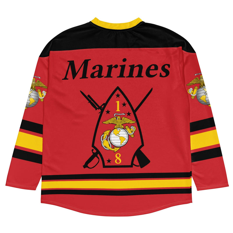 1st Bn 8th Marines (1/8 Marines) USMC Hockey Fan Jersey