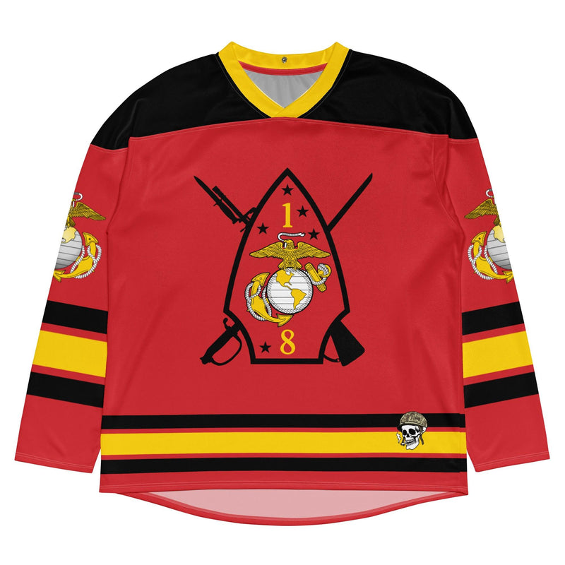 1st Bn 8th Marines (1/8 Marines) USMC Hockey Fan Jersey