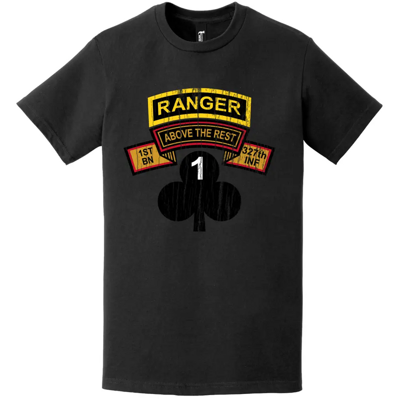 レンジャー部隊 第327歩兵連隊 『Above the Rest』 タブロゴTシャツ (ユーズド加工)