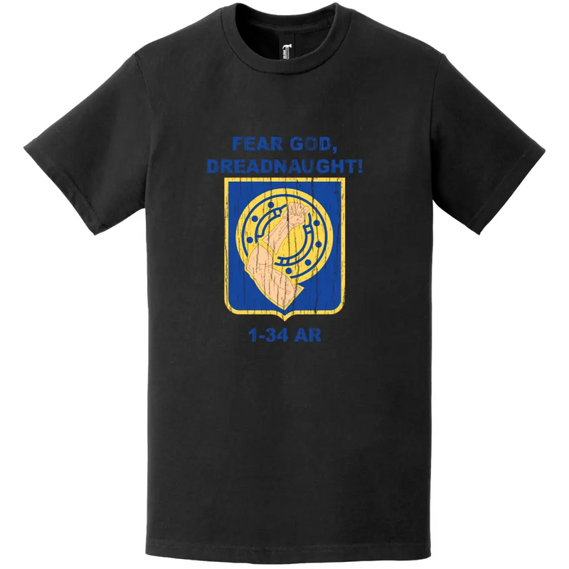 Distressed 1-34 Armor Regiment DUI Logo Emblem T-Shirt