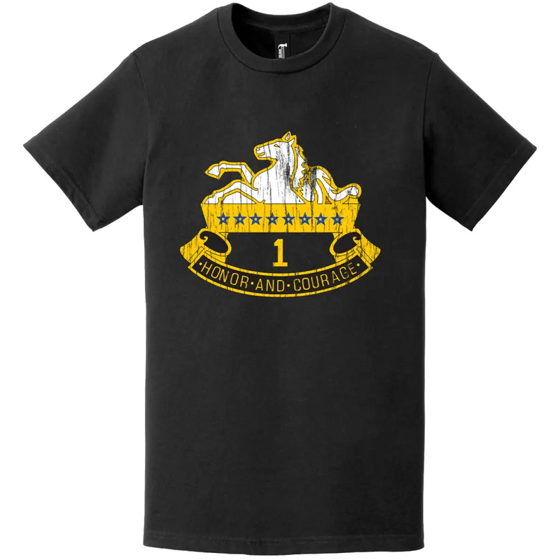 Distressed 1-8 CAV Regiment Logo Symbol T-Shirt