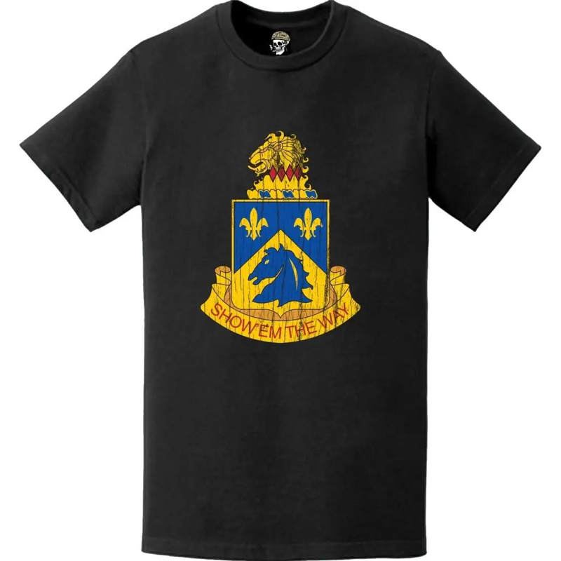 Distressed 102nd Cavalry Regiment Logo Emblem T-Shirt