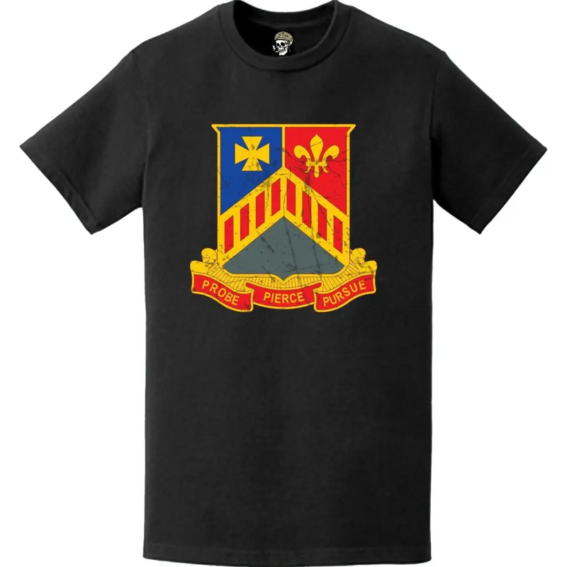 Distressed 127th Armor Regiment Emblem Logo T-Shirt