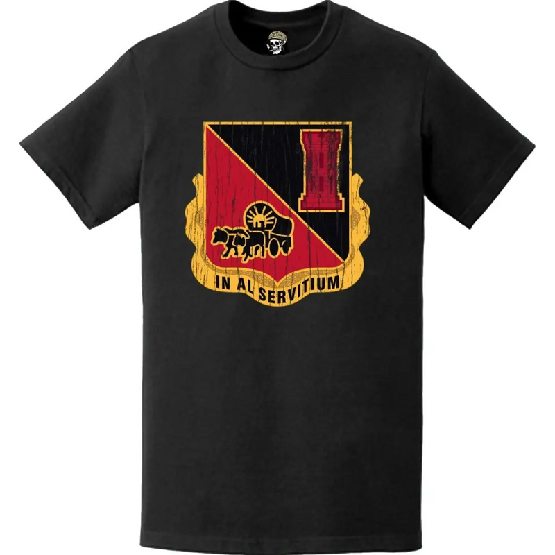 Distressed 128th Engineer Battalion Logo Emblem T-Shirt