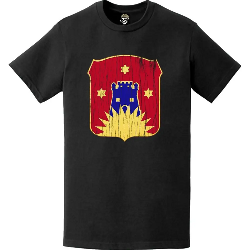 Distressed 141st Engineer Battalion Logo Emblem T-Shirt