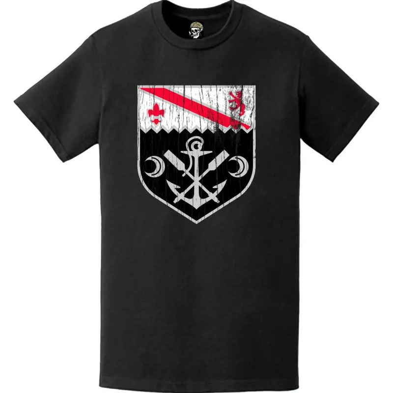 Distressed 1st Engineer Battalion Logo Emblem T-Shirt
