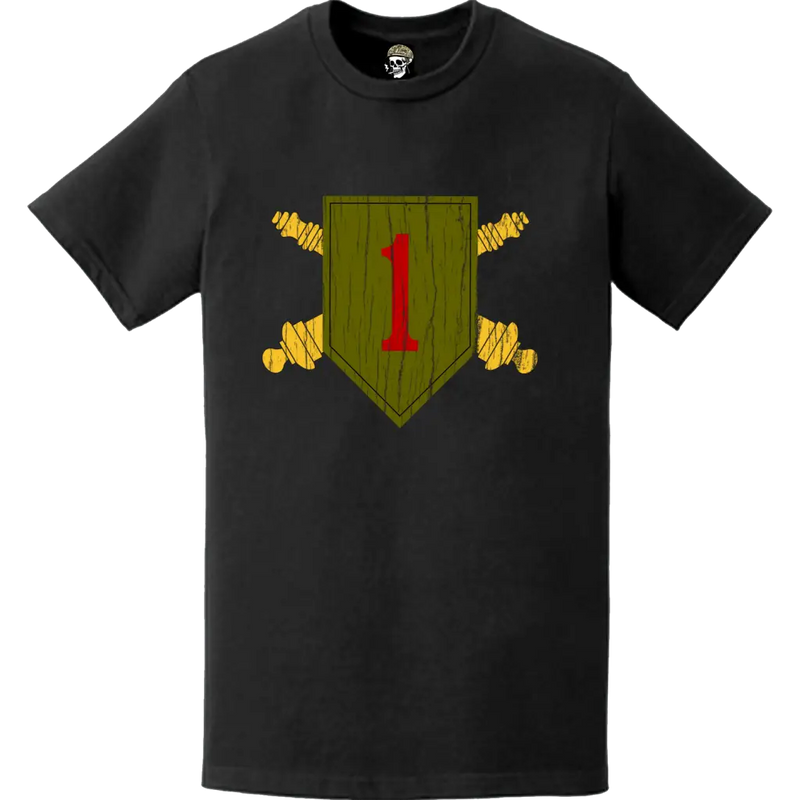 Distressed 1st Infantry Division Artillery (DIVARTY) Logo Emblem T-Shirt