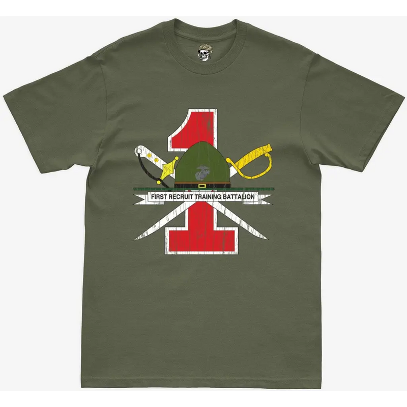 Distressed 1st RTB Military Green T-Shirt