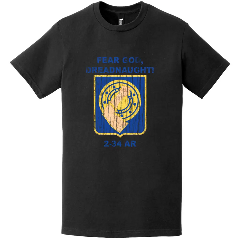 Distressed 2-34 Armor Regiment DUI Logo Emblem T-Shirt