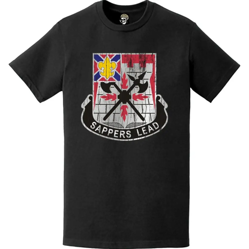 Distressed 229th Engineer Battalion Logo Emblem T-Shirt