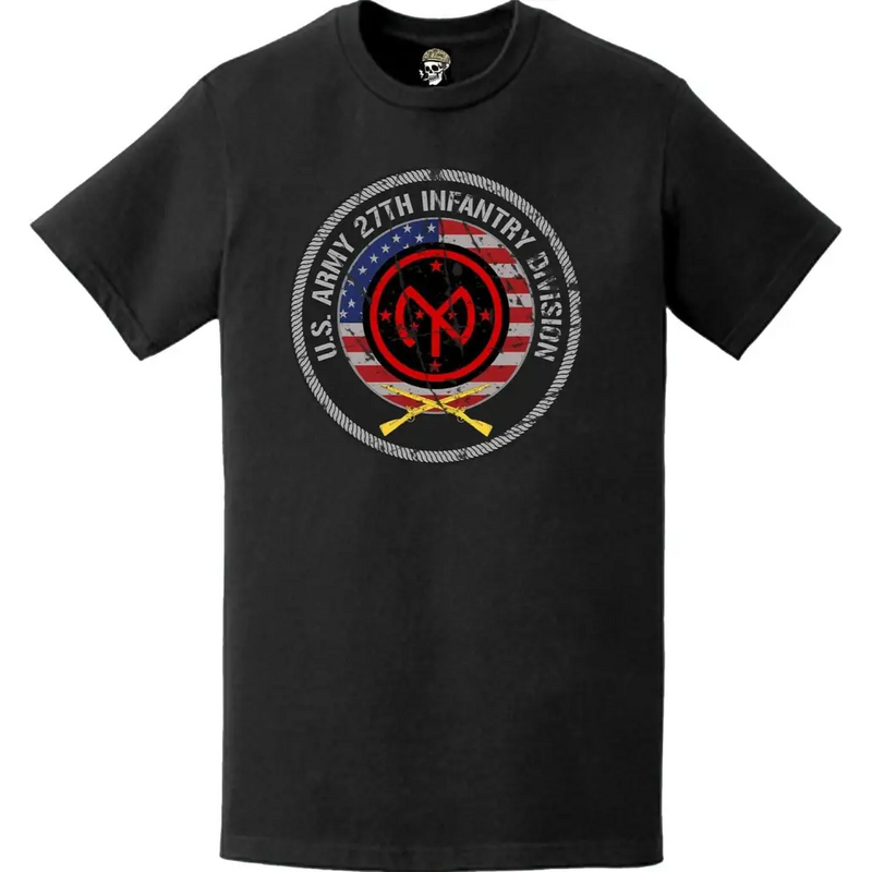 Distressed 27th ID Crossed Infantry Rifles T-Shirt