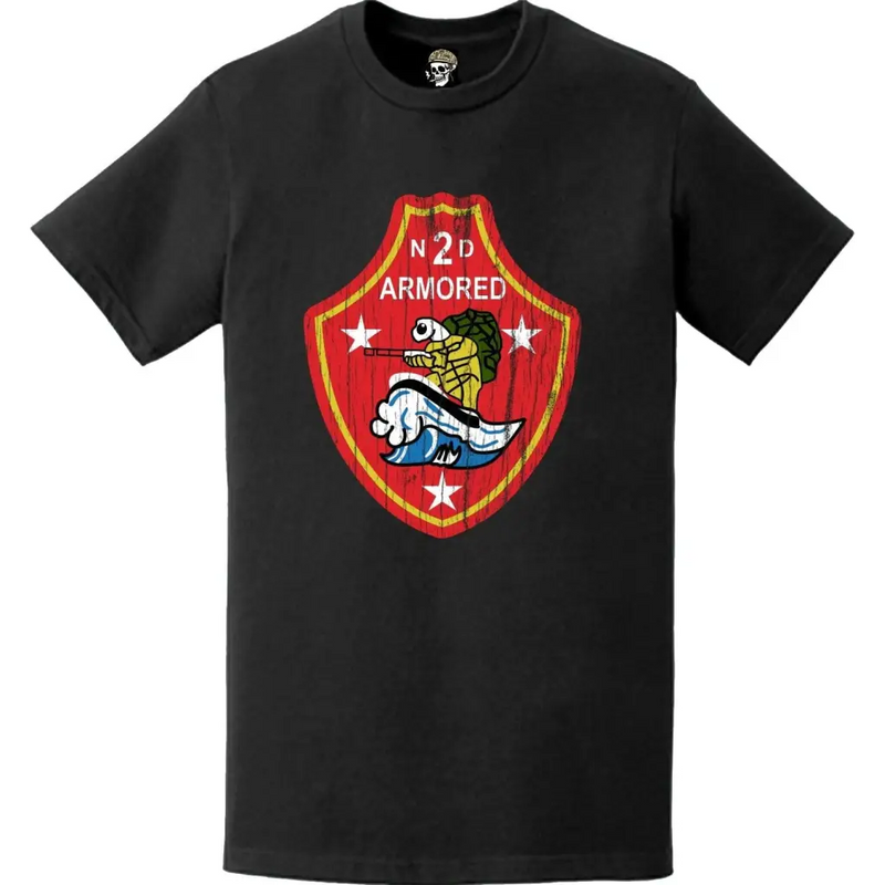 Distressed 2nd Armored Amphibian Tractor Battalion WW2 Emblem Logo T-Shirt