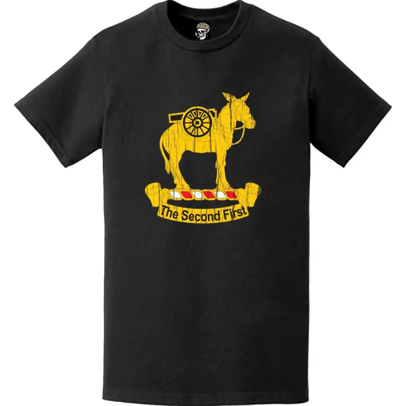 Distressed 2nd Field Artillery Regiment Emblem Crest T-Shirt