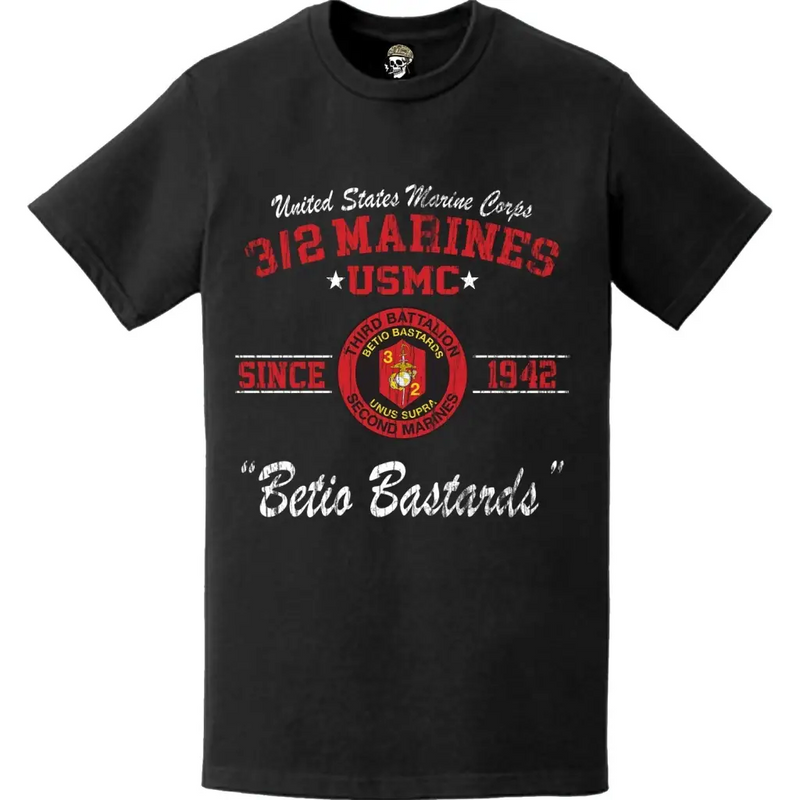 Distressed 3/2 Marines Since 1942 USMC Unit Legacy T-Shirt