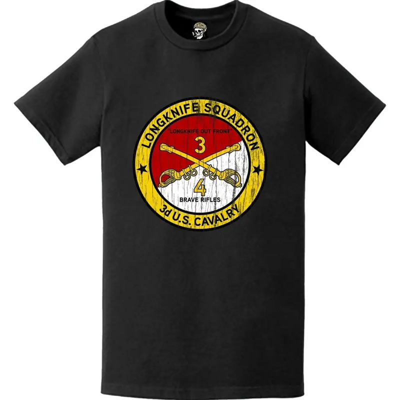 Distressed 4th Squadron 3rd Cavalry Regiment (4-3 CAV) "Longknife" T-Shirt