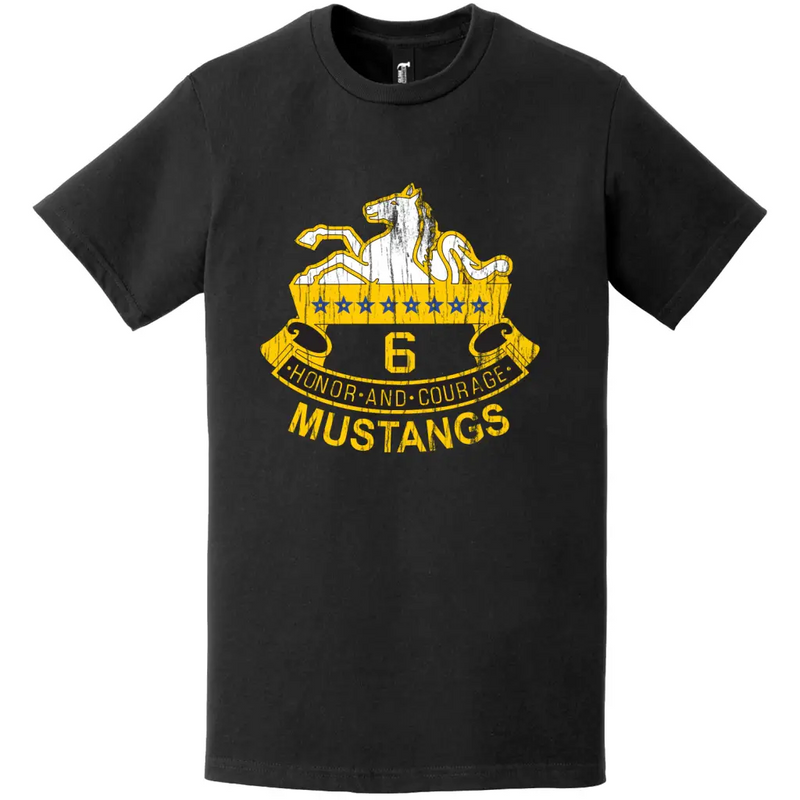 Distressed 6-8 CAV "Mustangs" Unit Logo T-Shirt