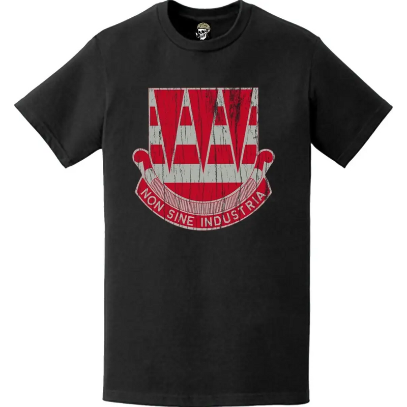 Distressed 63rd Engineer Battalion Logo Emblem T-Shirt