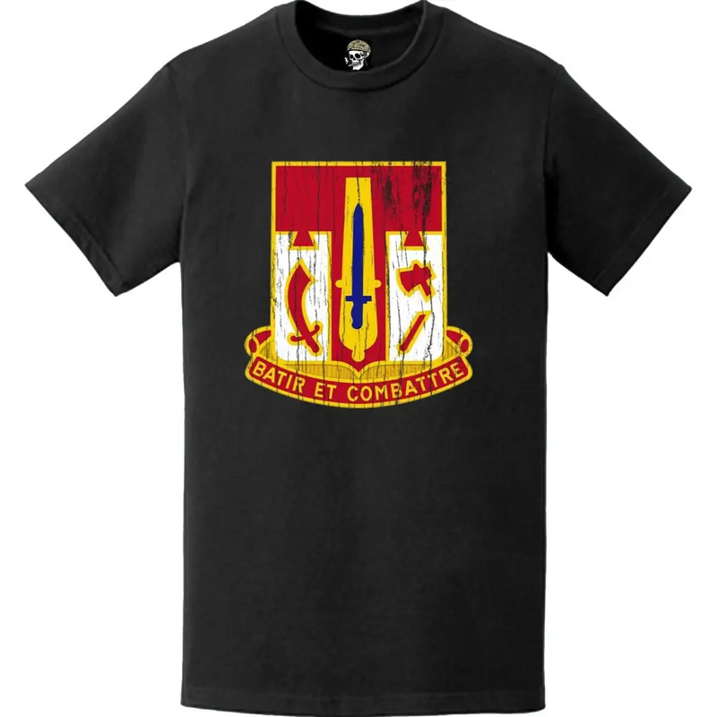 Distressed 682nd Engineer Battalion Logo Emblem T-Shirt